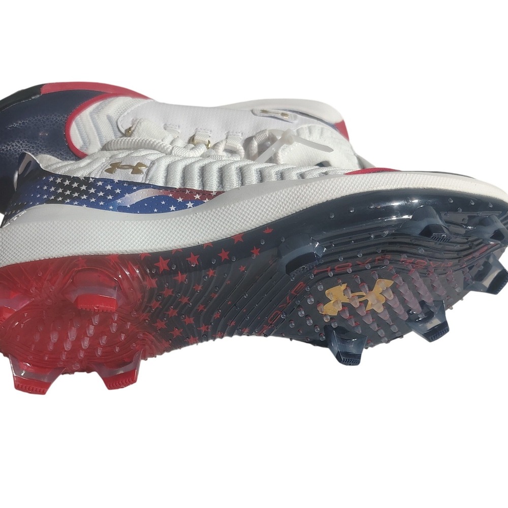 Under Armour Harper 7 Elite TPU Baseball Cleats Freedom USA Red White Blue 9.5 - Picture 11 of 11